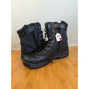 Nortiv 8 Mens Military Tactical Work Boots Side Zip Combat Black Sz 11W [COM7]